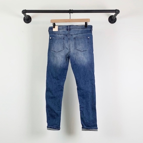 NWT Anthropologie Pilcro High Rise Boyfriend Distressed Dark Wash Denim - Picture 8 of 8